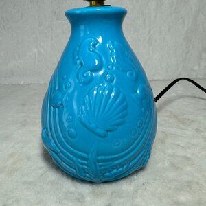 Disney Vintage Little Mermaid Lamp Blue Ceramic 1989 Base only no Shade